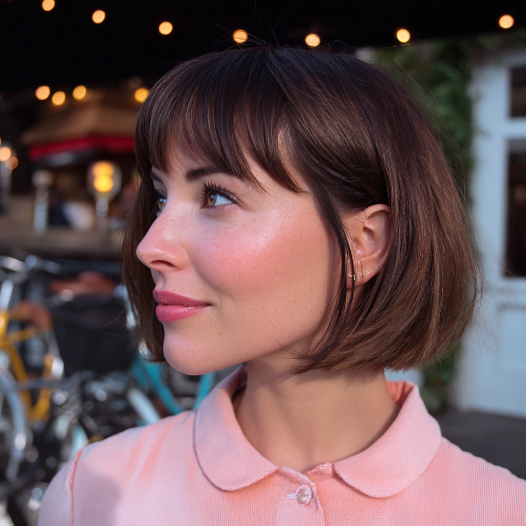 Chic Layered Razor Bob with Soft Bangs