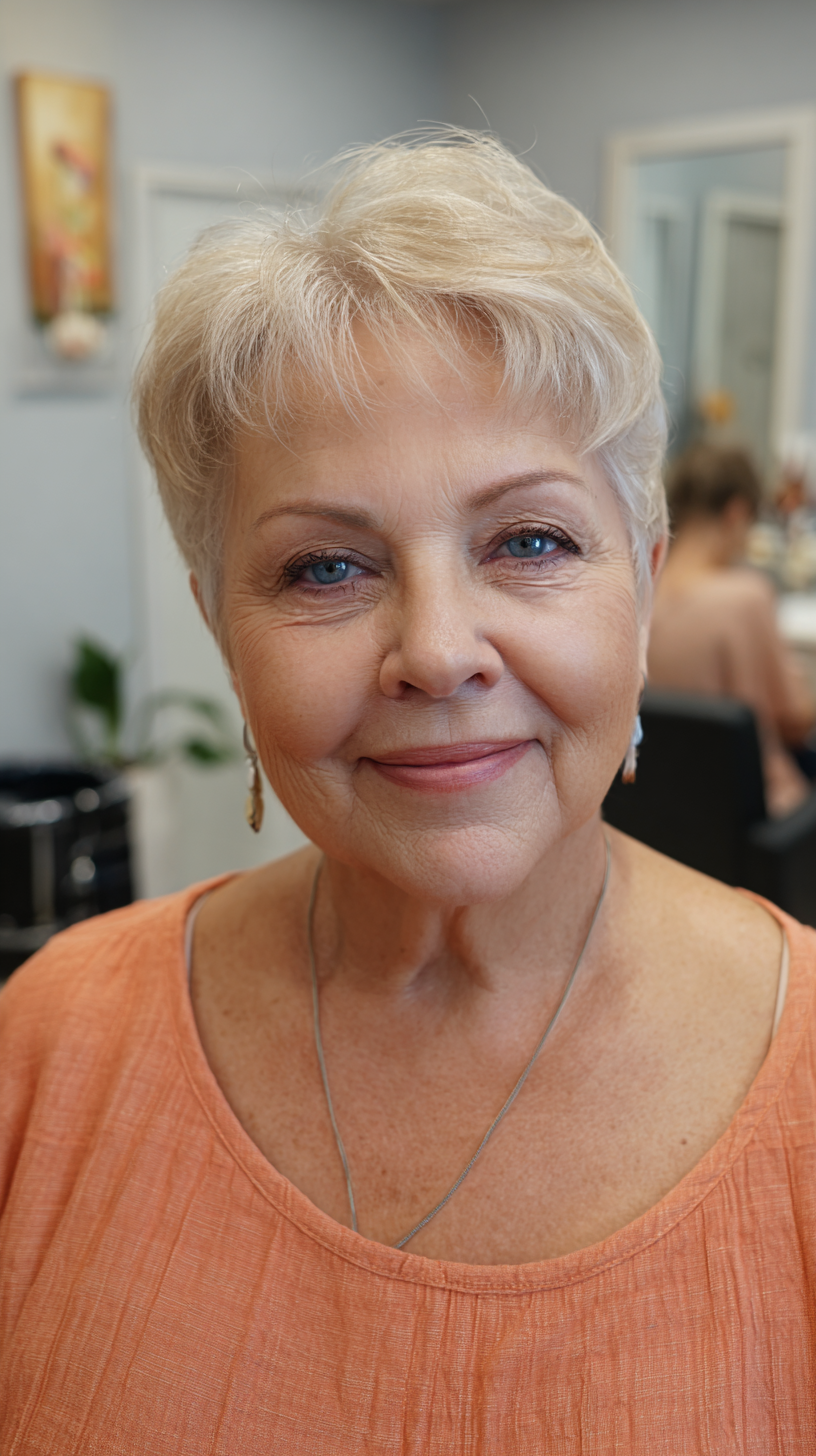 Chic Soft Pixie with Delicate Volume for Plus Size Over 60