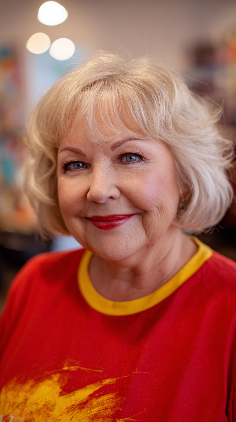 Modern Short Shaggy Cut for Plus Size Over 70