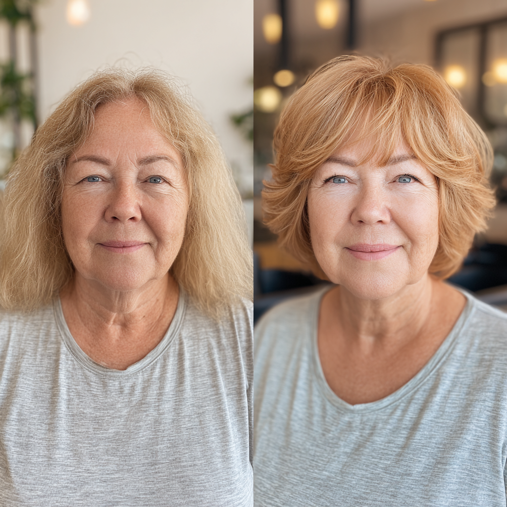Textured Short Shaggy Cut with Soft Layers for Plus Size Over 70