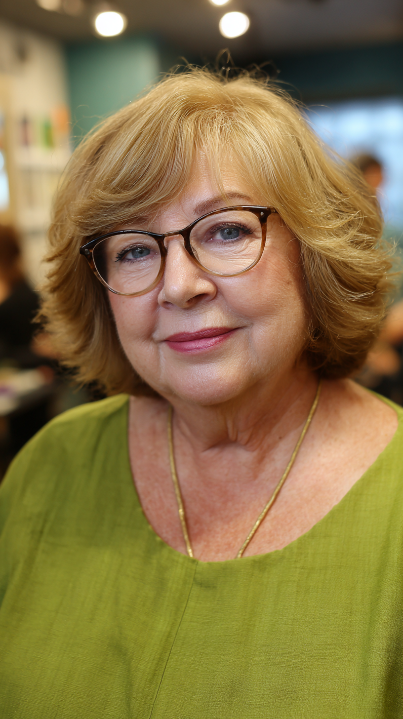 Soft Chin-Length Bob with Gentle Layers for Mature Women
