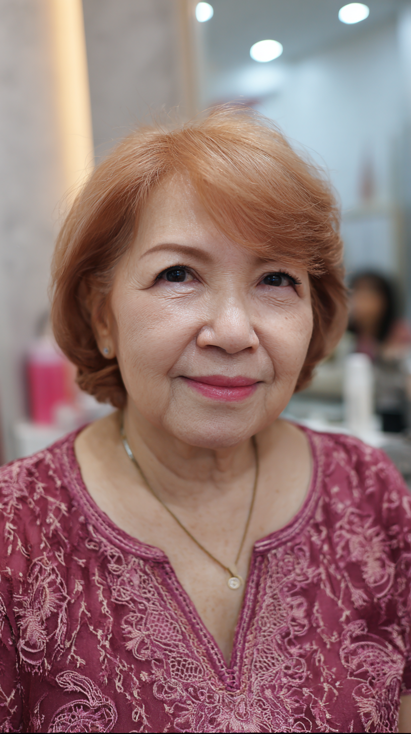 Charming Chin-Length Bob with Subtle Waves for Plus Size Over 70