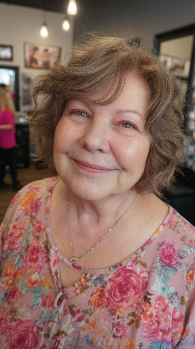 Chic Soft Bob with Gentle Curls for Plus Size Over 70
