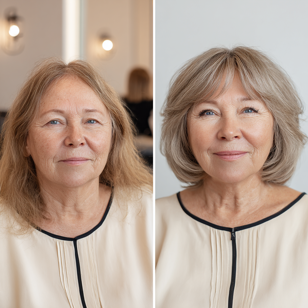 Chic Soft Bob with Gentle Layers for Plus Size Over 70