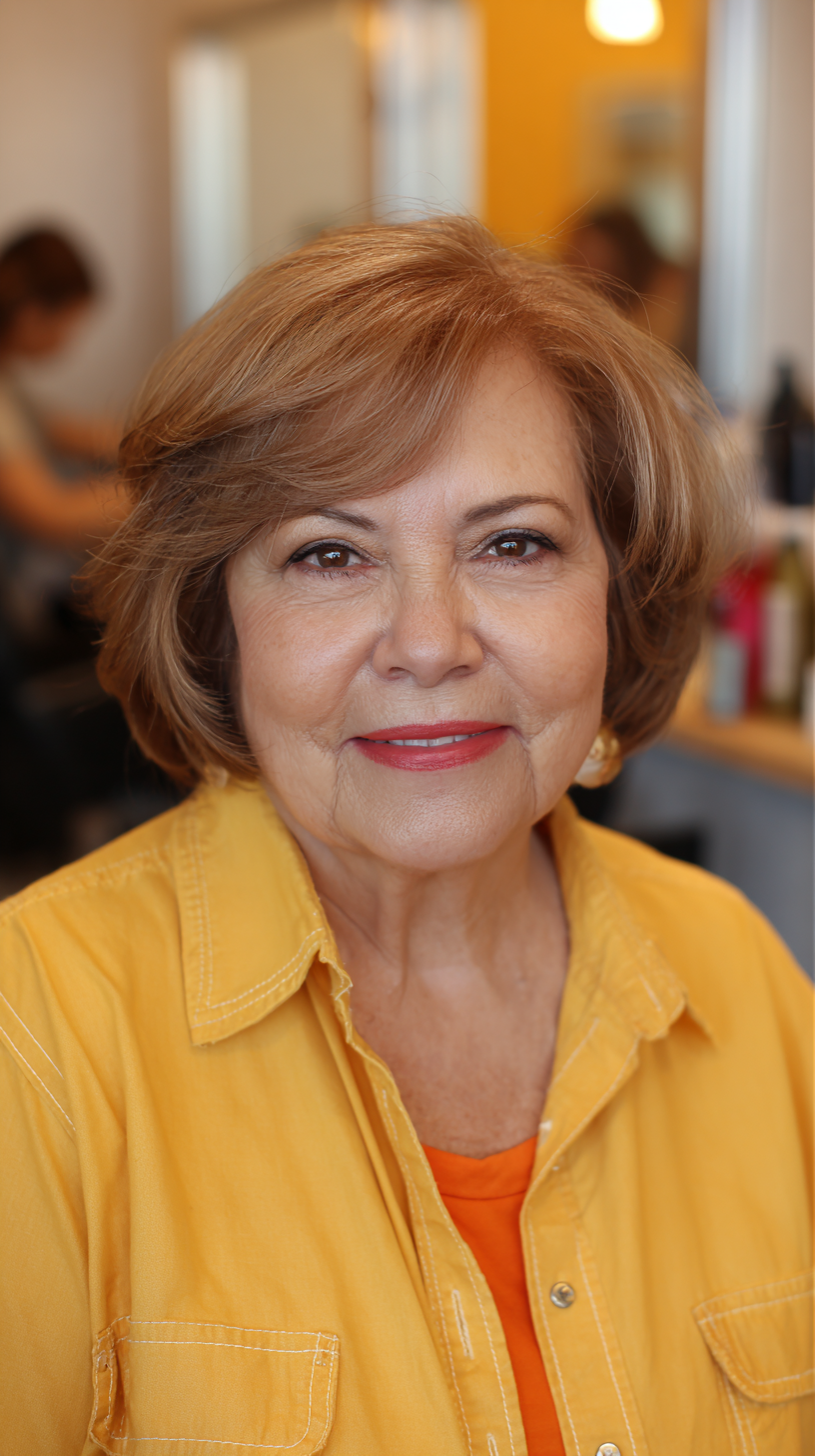Chic Textured Bob with Soft Layers for Plus Size Over 70