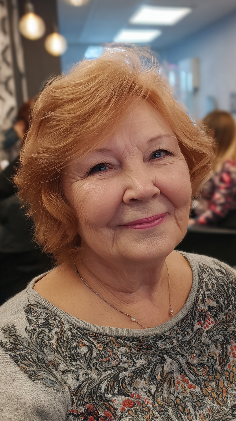 Soft Curly Bob with Subtle Layers for Plus Size Over 70