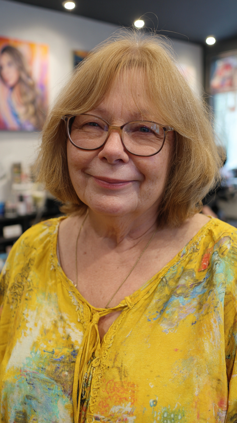 Stylish Chin-Length Bob with Soft Layers for Plus Size Over 70
