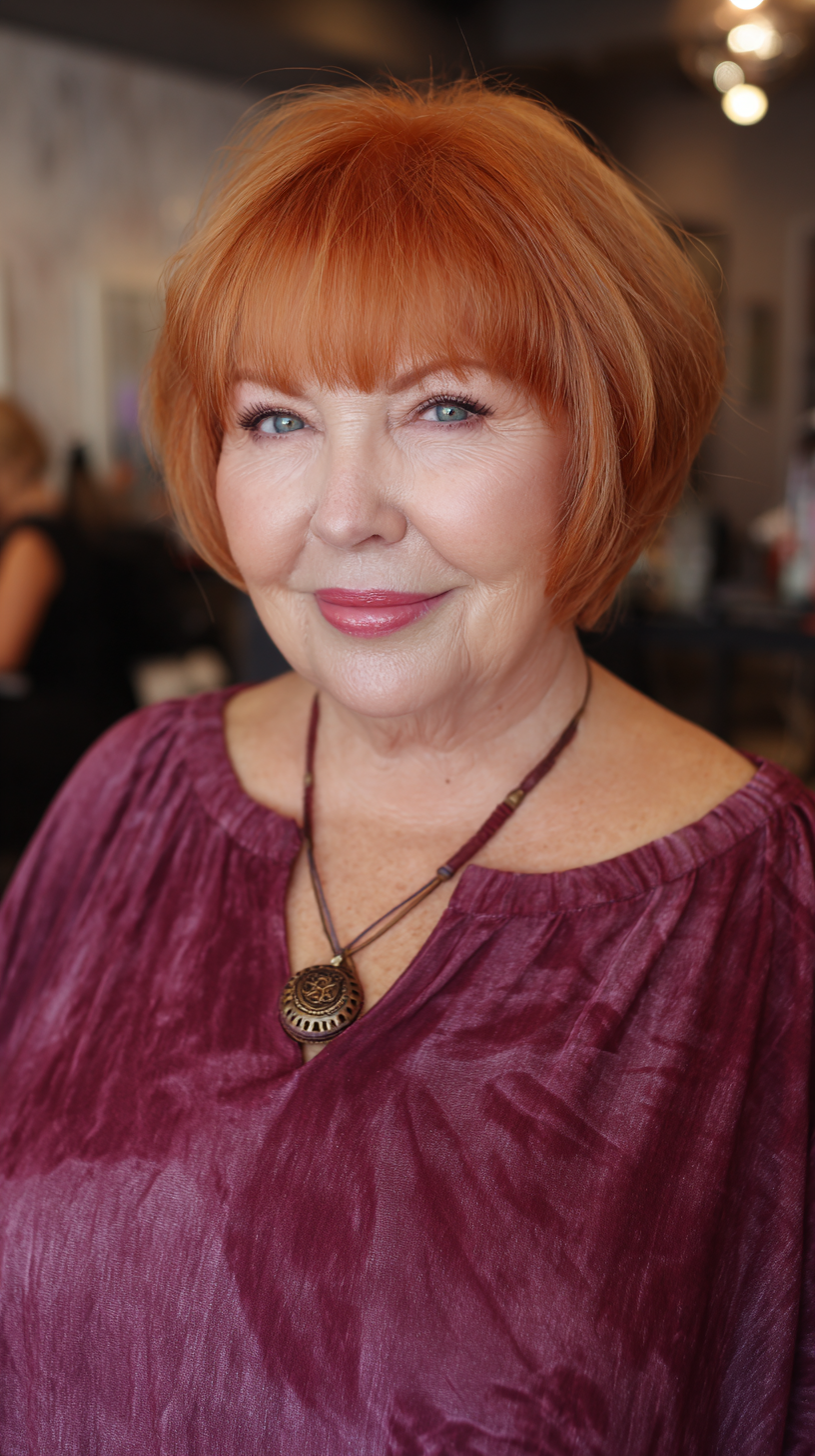 Stylish Short Bob with Wispy Bangs for Effortless Appeal