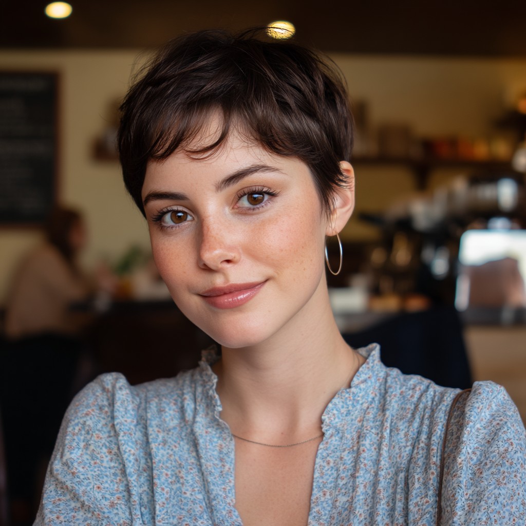 Textured Short Pixie Cut with Soft Layers