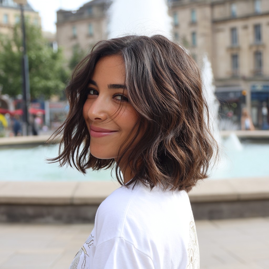 Chic Shaggy Bob with Soft Waves