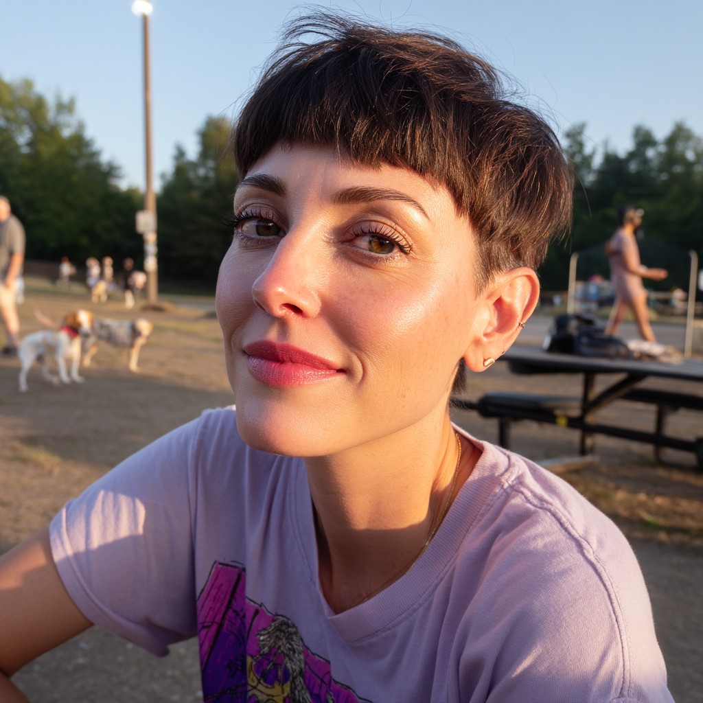 Chic Textured Bangs with Tapered Sides for Square Faces