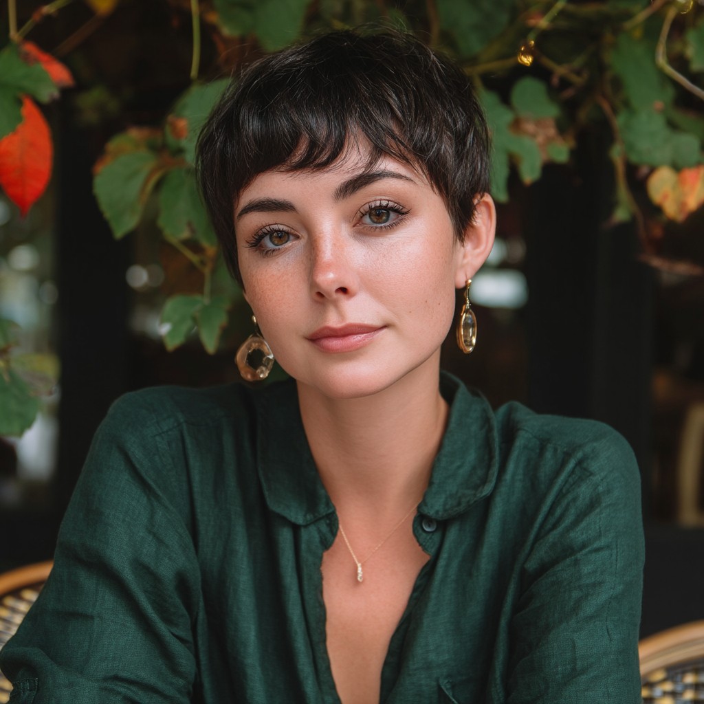 Chic Textured Pixie Cut with Soft Bangs for Square Faces