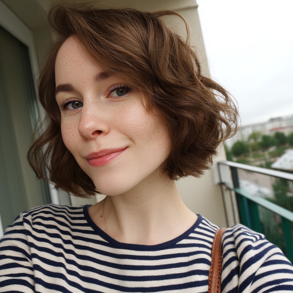 Soft Textured Shaggy Bob with Natural Waves