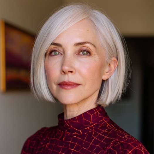 Chic Blunt Bob with Subtle Layers