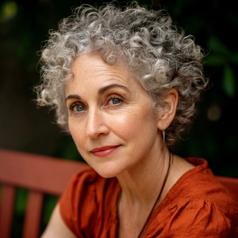 Charming Curly Gray Crop with Soft Volume
