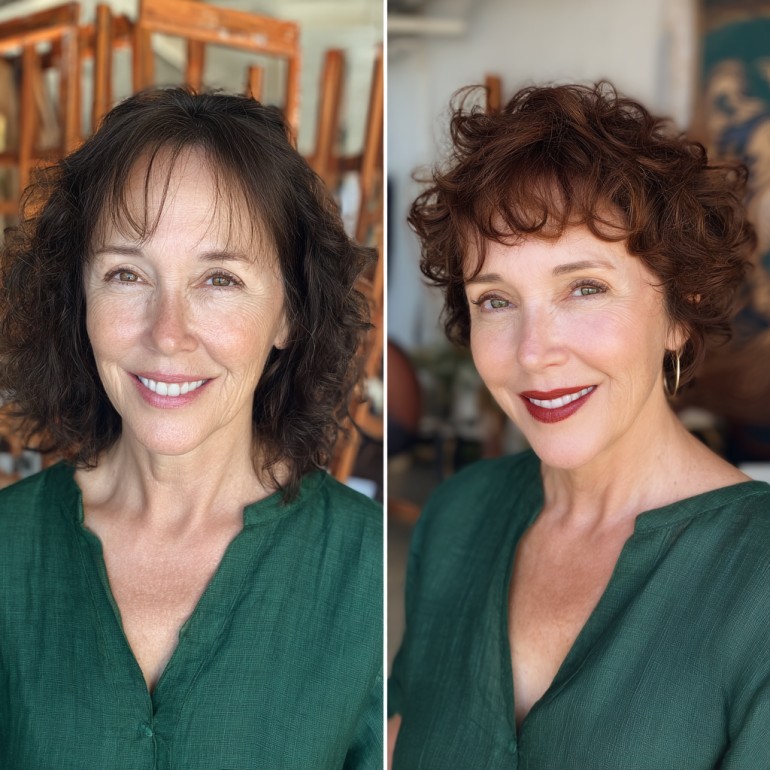 Chic Curly Bob with Textured Volume