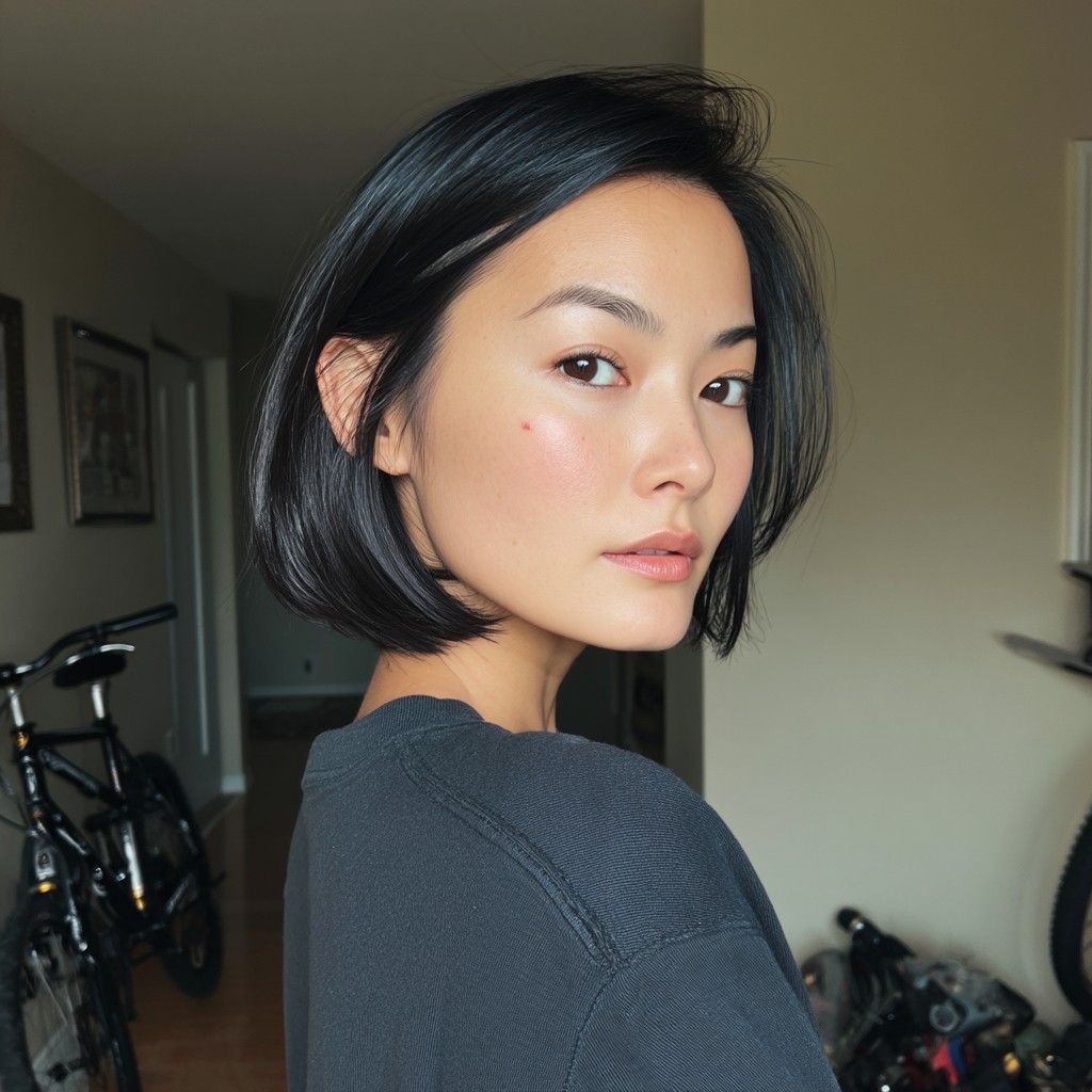 Classic Blunt Bob with Subtle Textured Ends