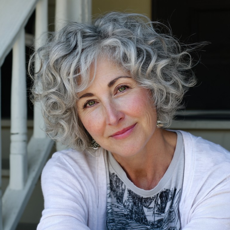 Curly Silver Shag with Soft Layers