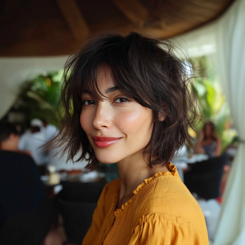 Effortlessly Textured Shaggy Bob with Soft Layers