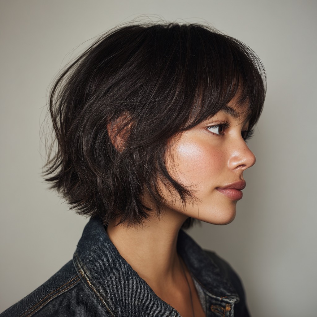 Modern Textured Shaggy Bob with Soft Layers