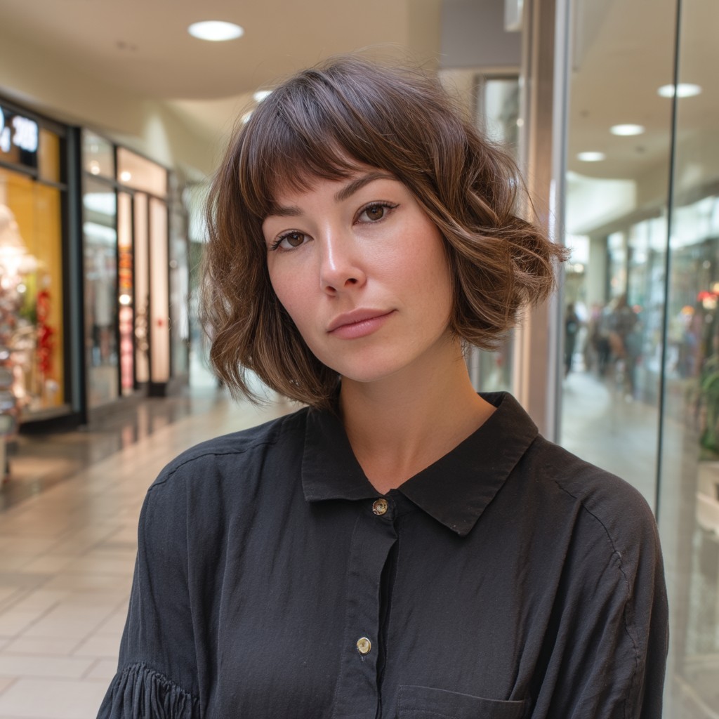 Modern Textured Shaggy Bob with Soft Waves