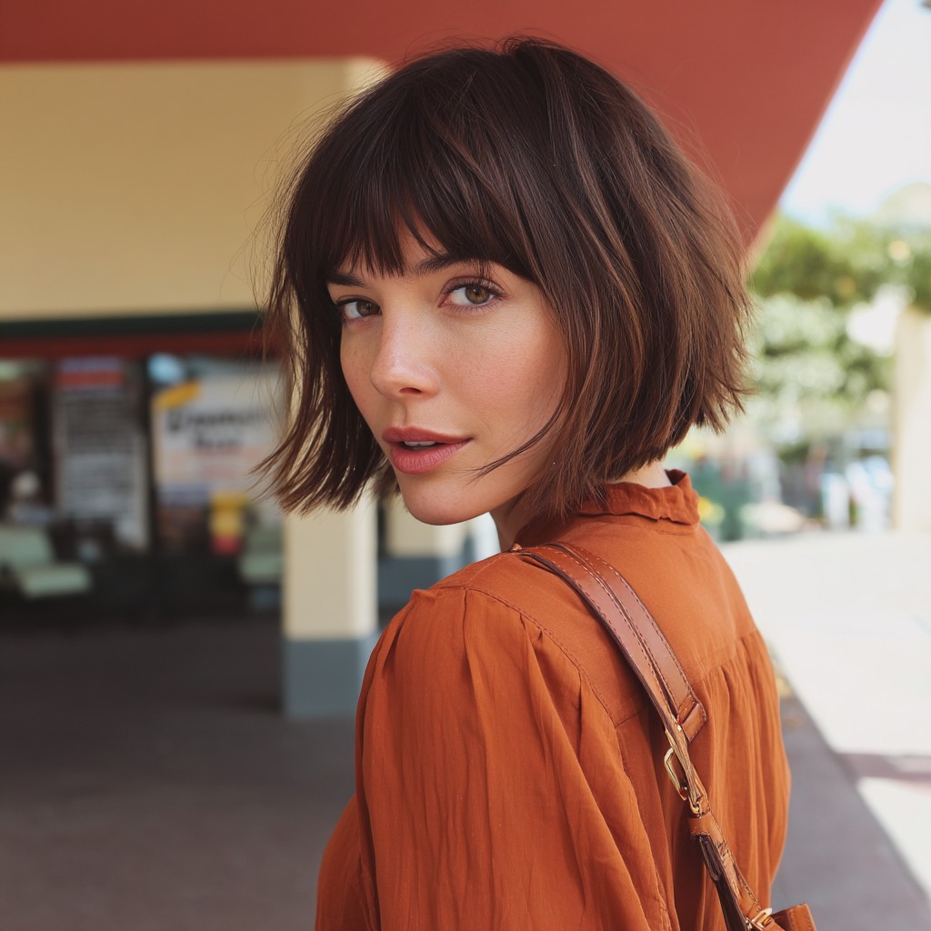 Modern Textured Shaggy Bob with Subtle Bangs