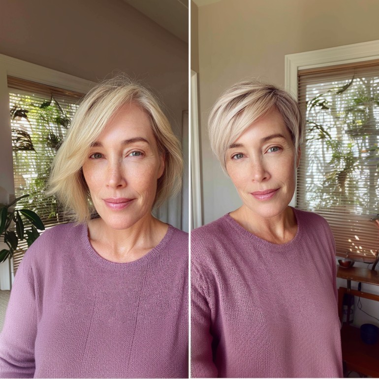 Modern Undercut Pixie with Subtle Highlights