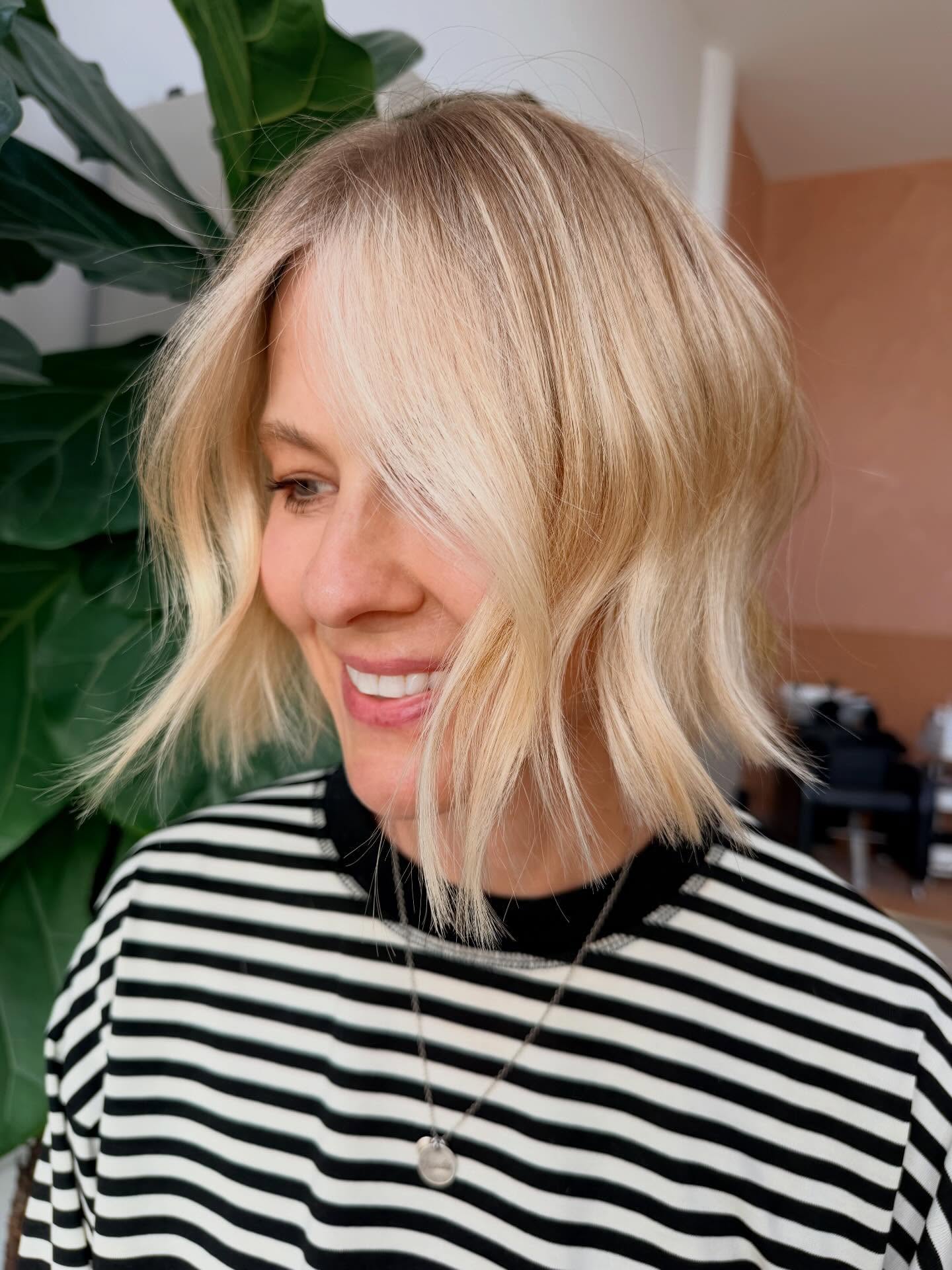 Textured Blonde Bob with Soft Movement