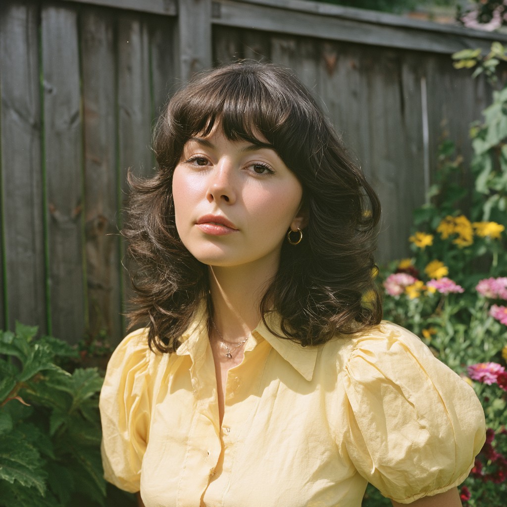 Voluminous Layered Wolf Cut with Soft Curtain Bangs