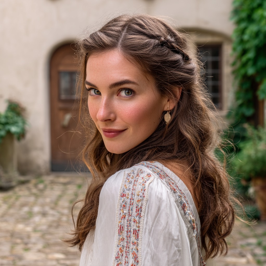 Bohemian Wavy Tresses with Braided Accents