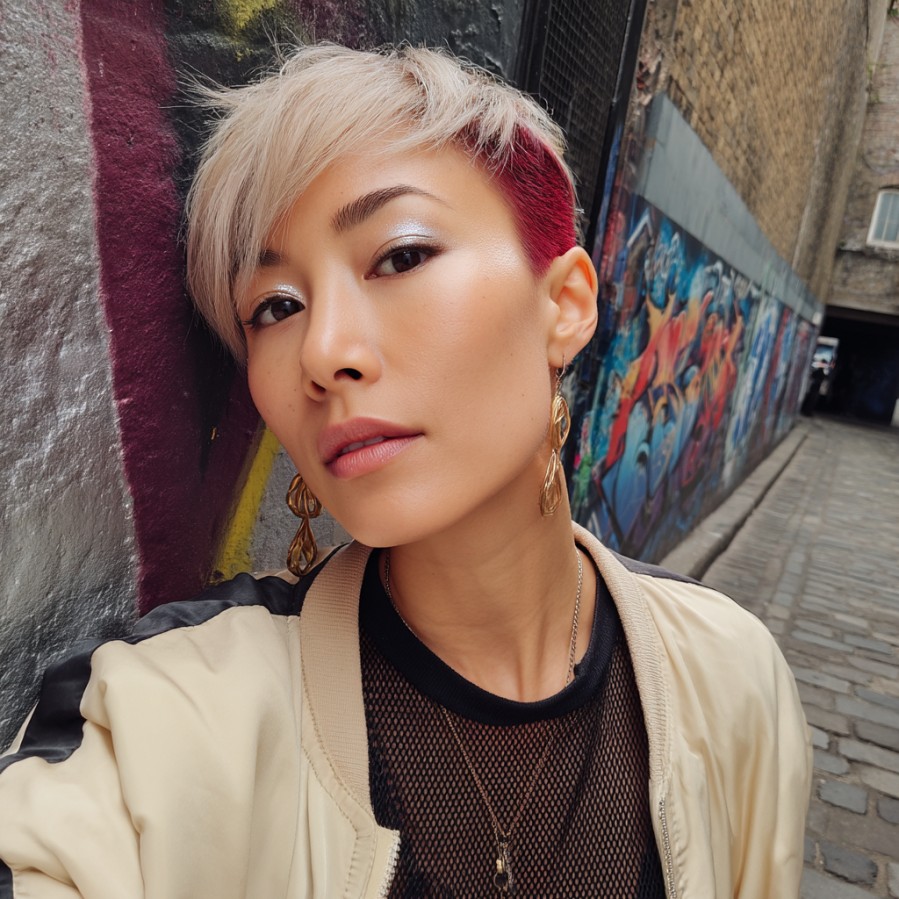 Bold Short Red and Blonde Textured Cut
