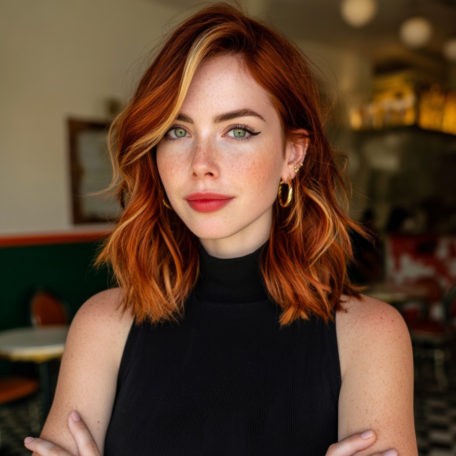 Charming Textured Red and Blonde Beachy Waves