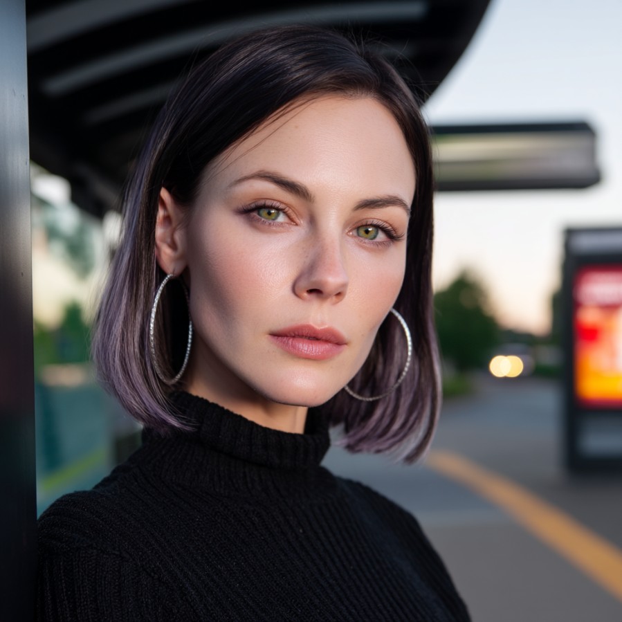 Chic Bob with Subtle Lavender Ombre