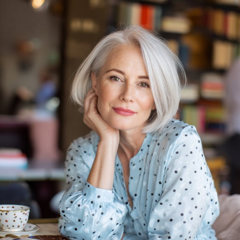 Chic Soft Gray Lob with Subtle Layers