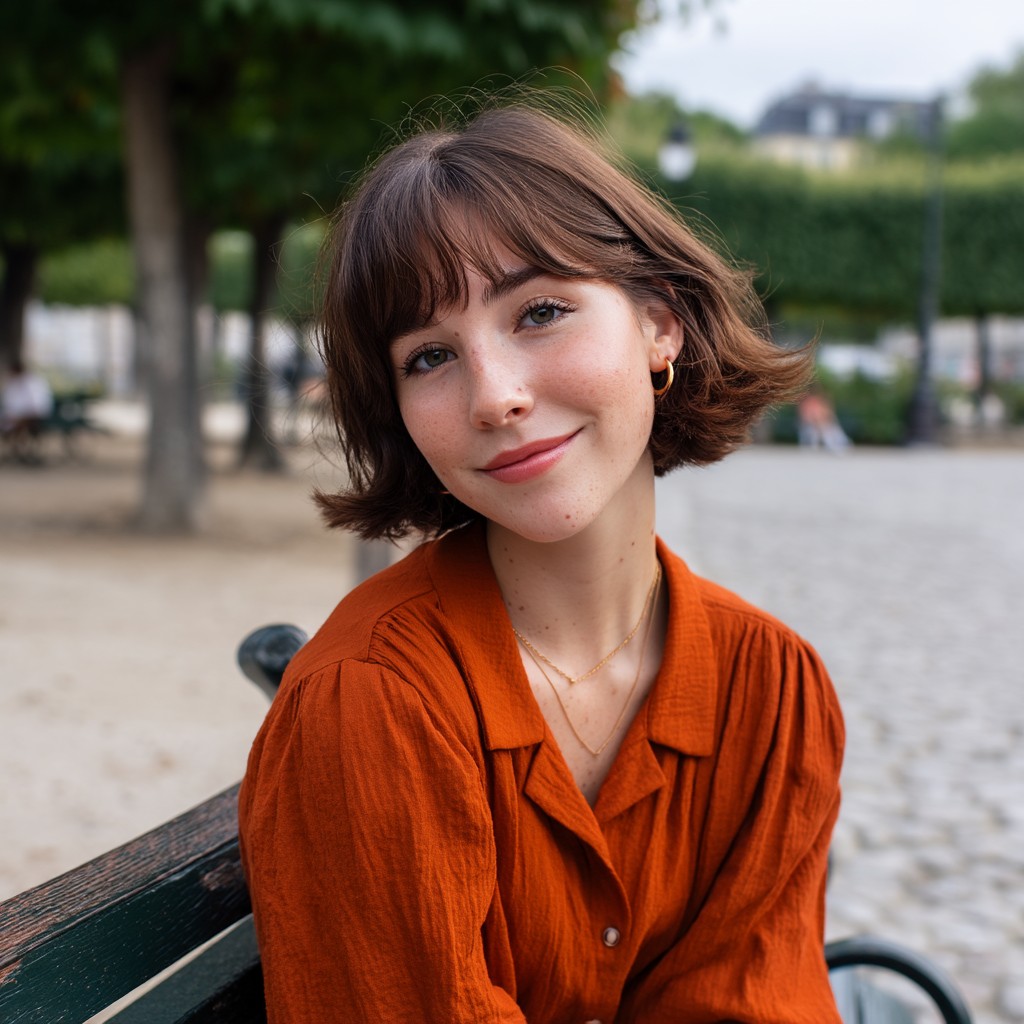 Chic Textured Bob with Soft Fringe