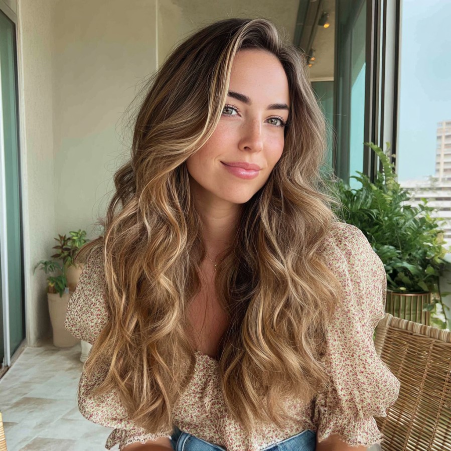Gorgeous Long Layers with Warm Honeyed Highlights