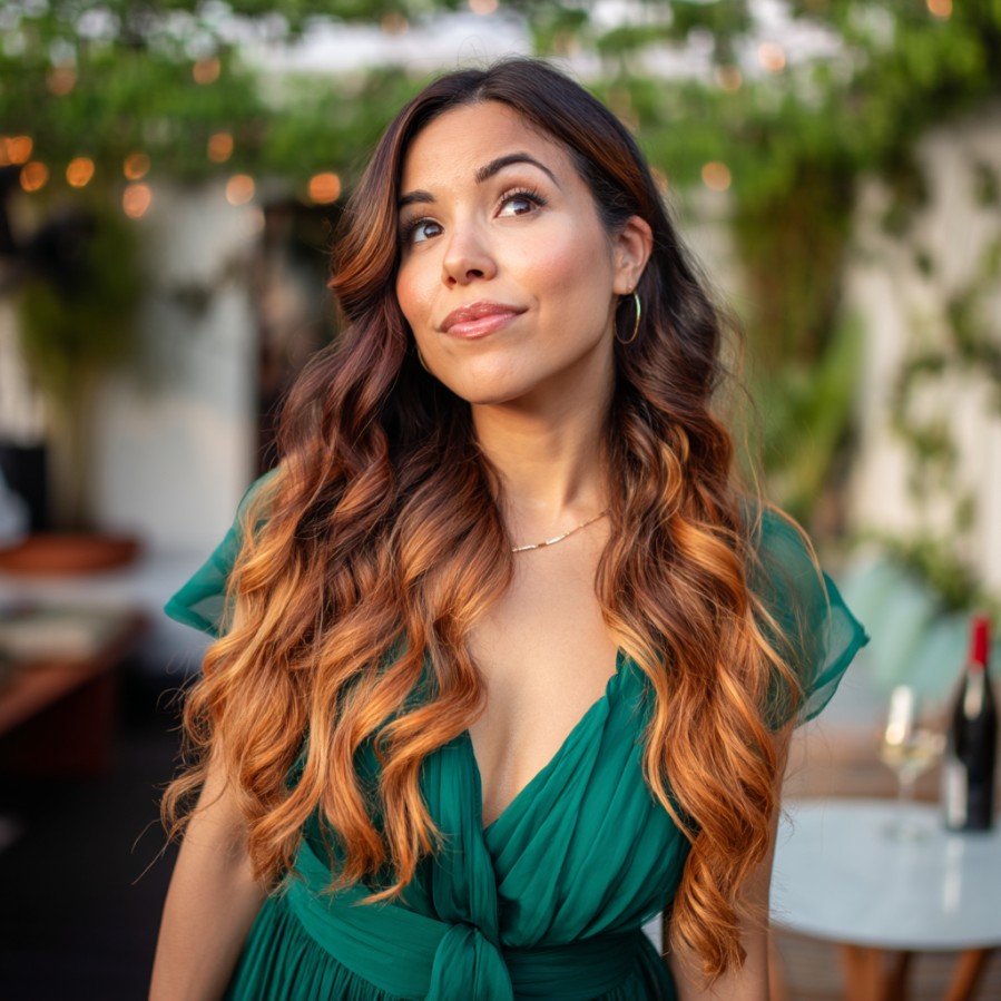 Gorgeous Long Red and Blonde Ombre Waves