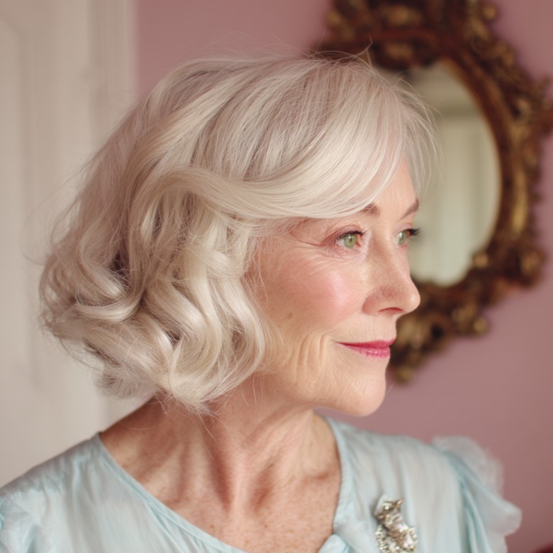 Graceful Soft Waves with Silver Luster