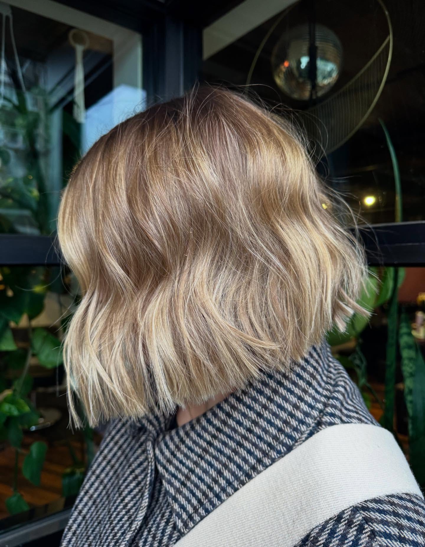 Playful Textured Blonde Bob with Natural Waves