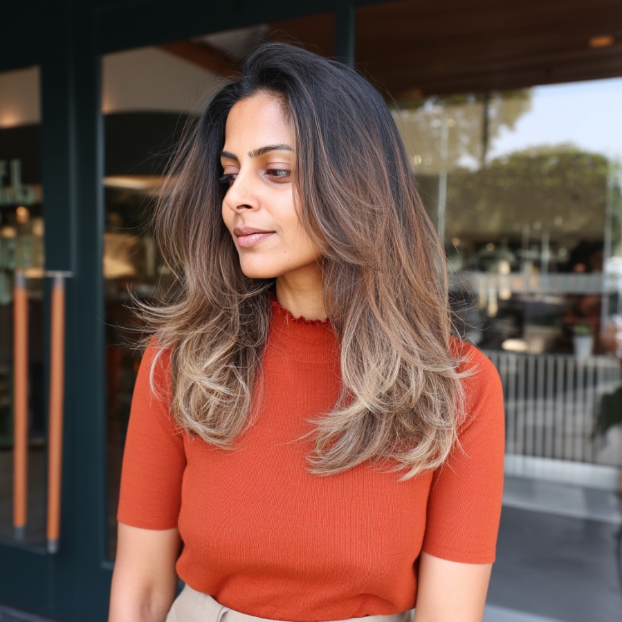 Soft Gradient Layers with Warm Caramel Highlights