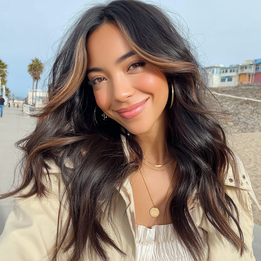 Softly Sunlit Waves with Caramel Highlights