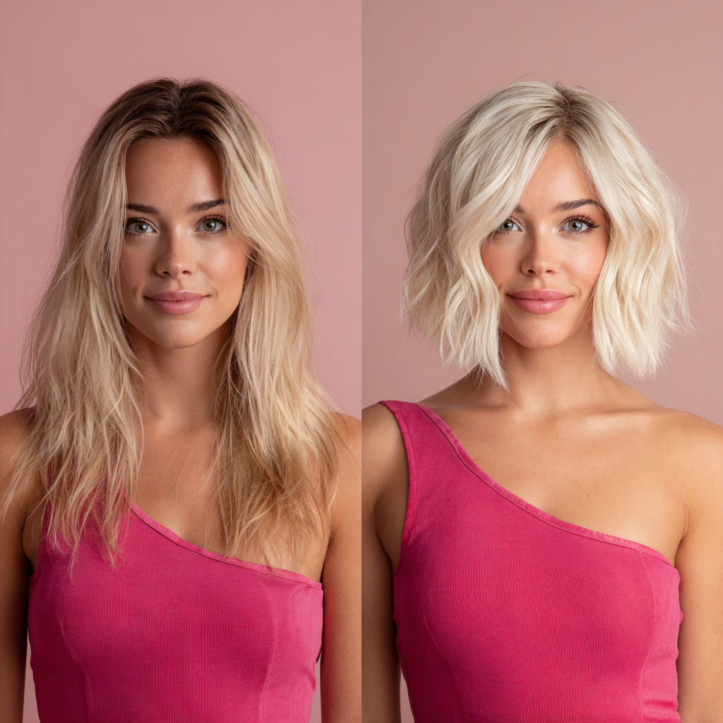 Trendy Textured Blonde Bob with Dynamic Layers