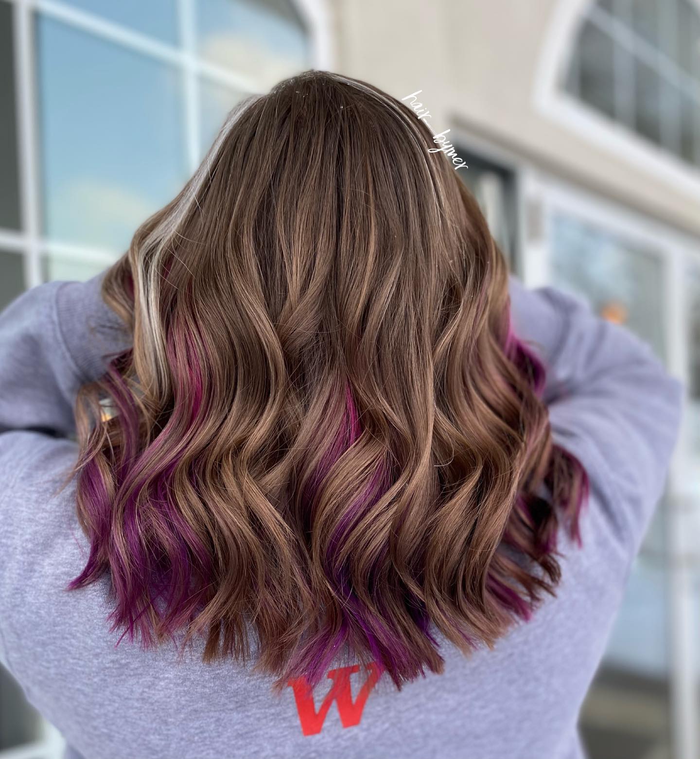 Beautifully Flowing Layers with Peekaboo Fuchsia Highlights