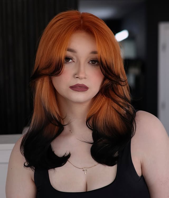 Bold Copper and Jet Black Ombre Layers