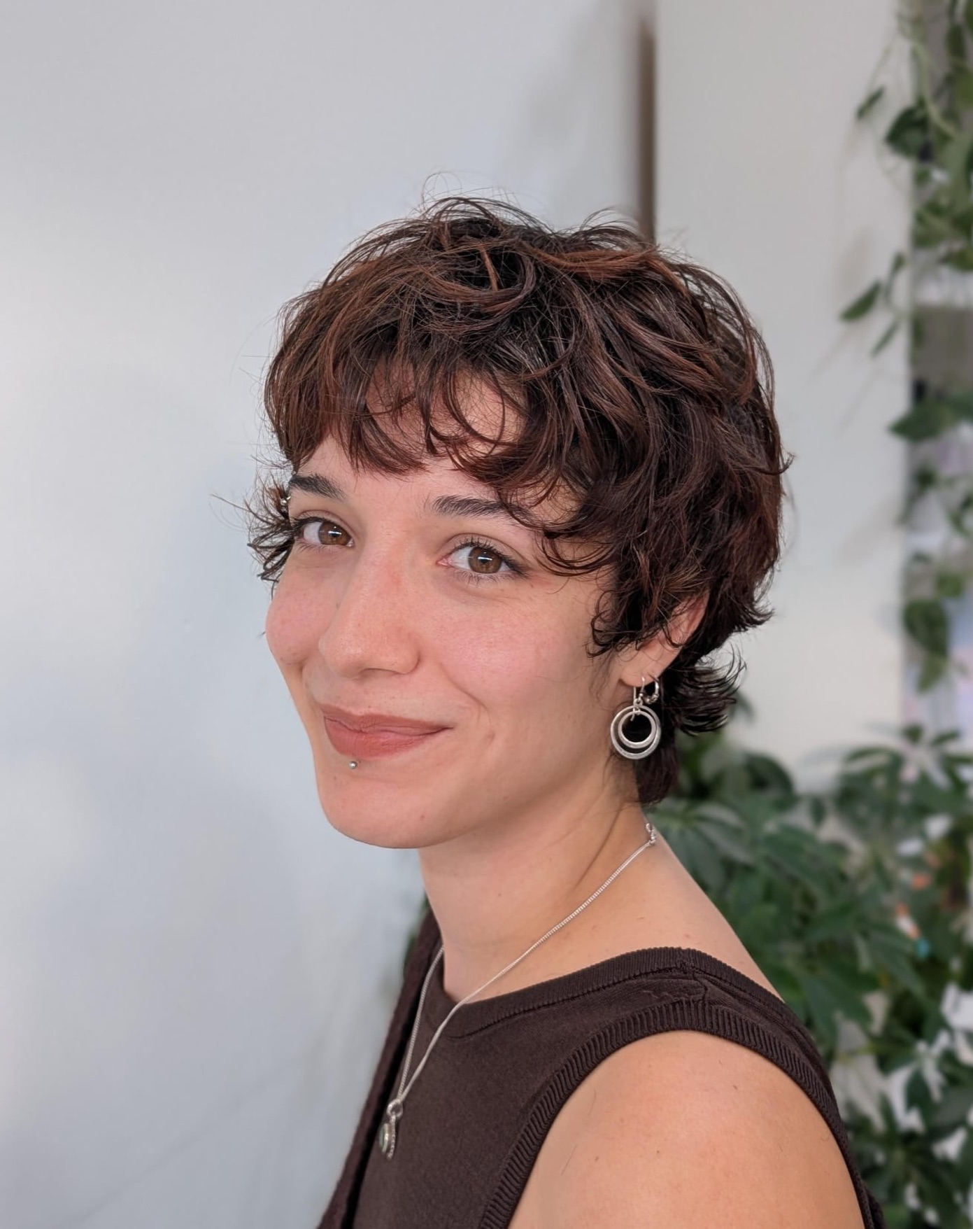 Charming Textured Pixie with Curly Layers