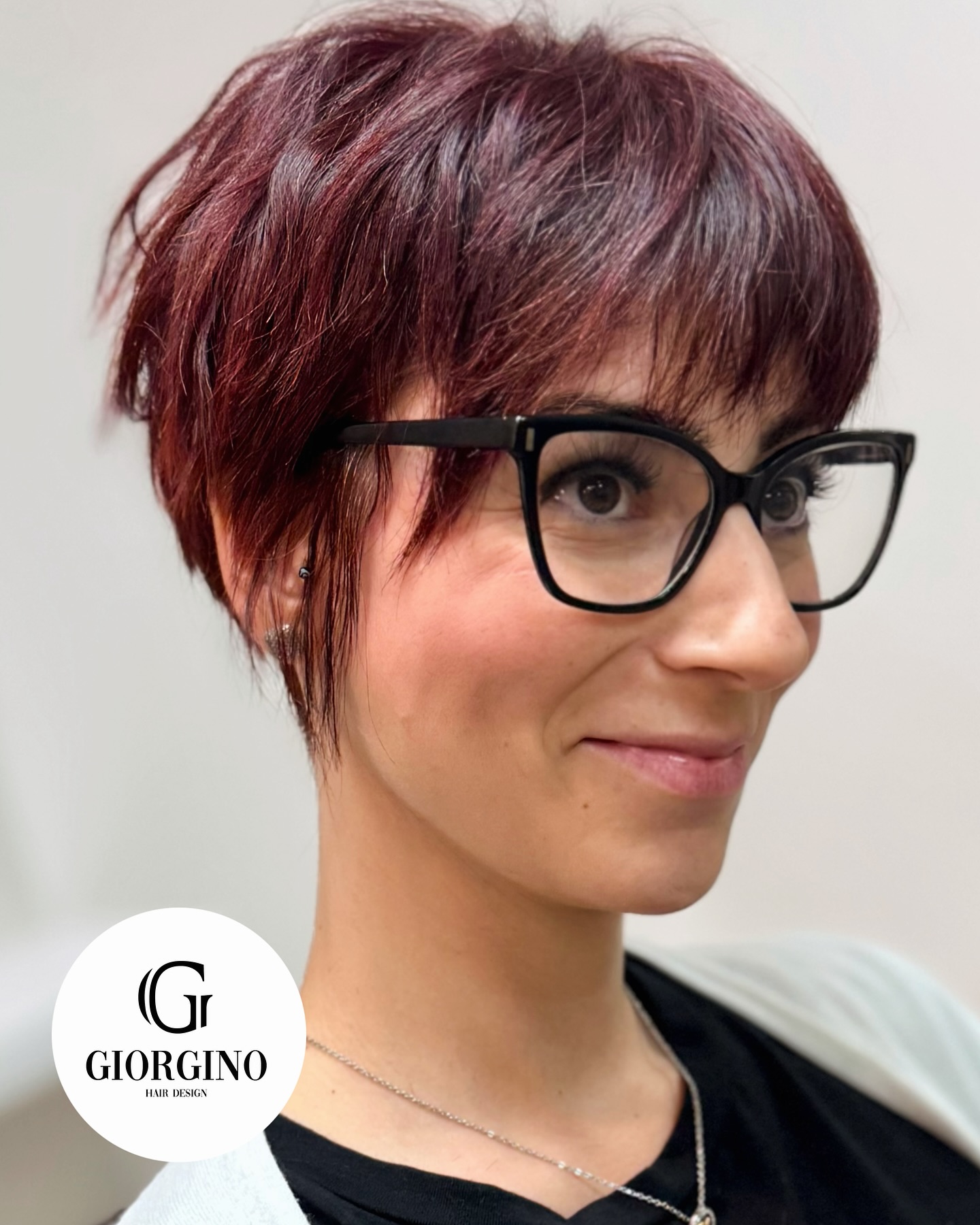 Chic Whimsical Pixie with Rich Burgundy Tones