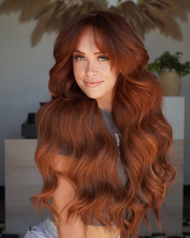 Luxurious Copper Long Layers with Soft Body