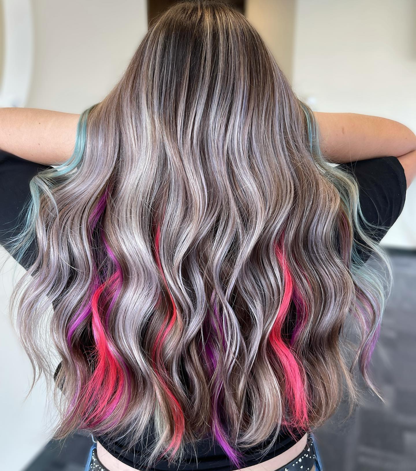 Radiant Long Waves with Playful Peekaboo Colors