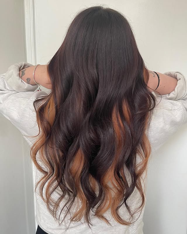Textured Long Waves with Subtle Copper Peekaboo Highlights