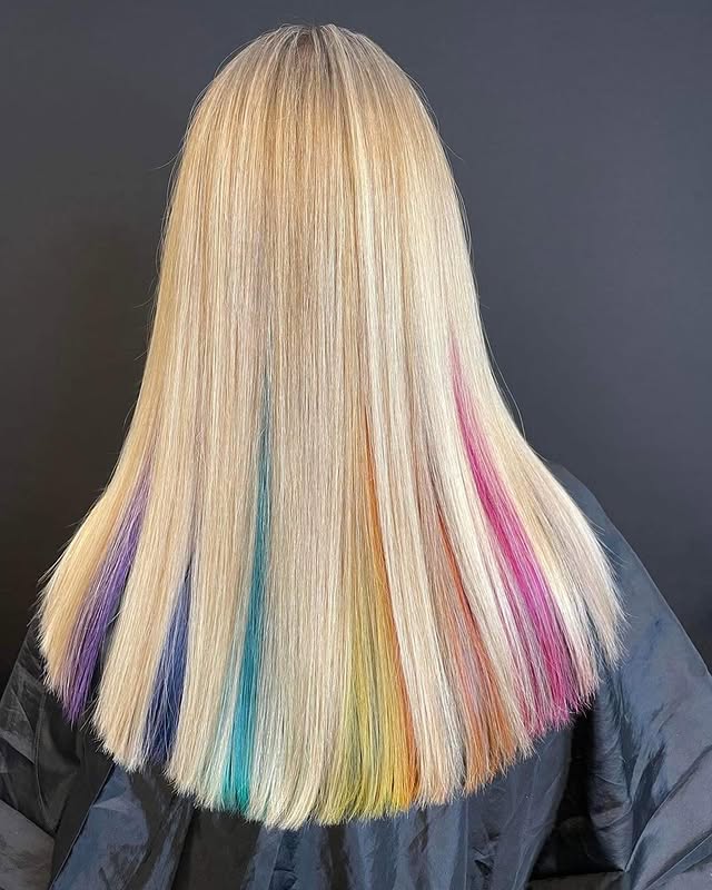 Vibrant Peekaboo Layers with a Rainbow Twist